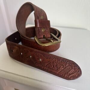 Levi’s genuine leather native eagle embossed belt